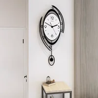 Modern Minimalist Clock Design Nordic Silent Circular Pendulum Hanging Wall Clock Living Room Decoration - Image 2