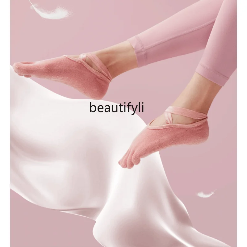

Non-Slip Yoga Socks Professional Female Five Finger Yoga Winter Breathable Sports Fitness Pilates Dance Pantyhose