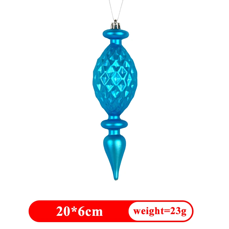 12/15/20cm Christmas Decorations Color Gourd Hanging Home Decor 2023 New Year Craft Pendant Christmas Tree Water Drop Pendant