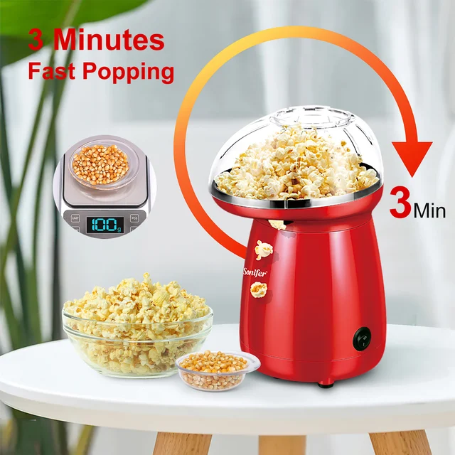 Superior Cyclonic Air Flow Technology for Faster Popping Popcorn Machine，  Hot Air Electric Popper Kernel Corn Maker الة فشار - AliExpress
