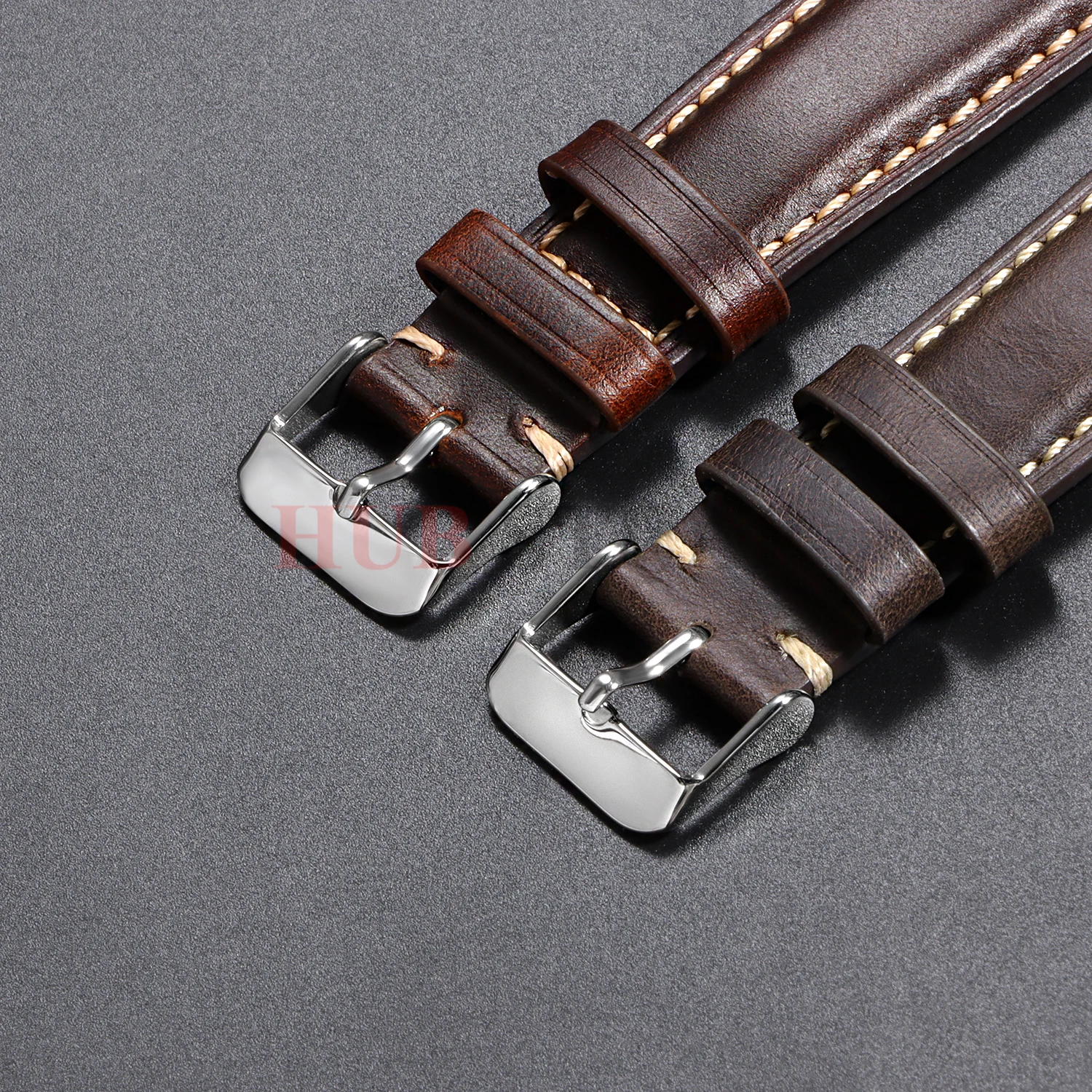 Timeless Brown Leather Watch Strap with Pin Buckle
