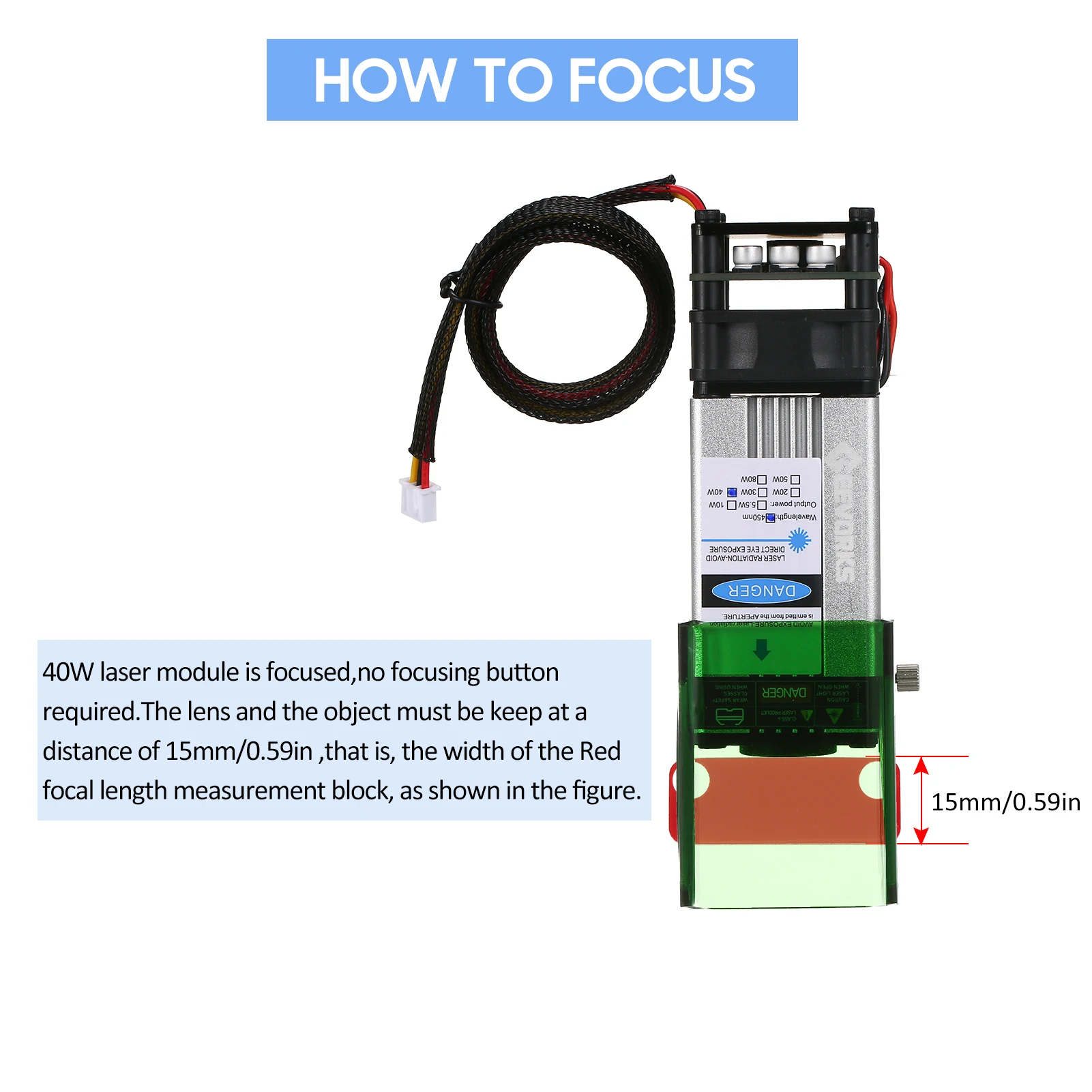 Laser Module Kits Laser Engraver Cutter CNC Router Module for Engraver Wood Cutting 80W 450nm