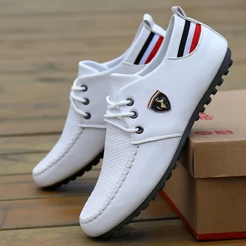 2026 Spring and Autumn men's casual small leather shoes trendy and versatile wear-resistant bean shoes small white shoes for men 1