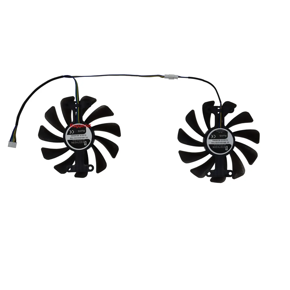 GPU 비디오 카드 선풍기, 그래픽 카드 냉각, KUROUTOSHIKOU GTX 1070Ti GALAKURO white,KUROUTOSHIKOU GTX 1080 OC, 세트당 2 개