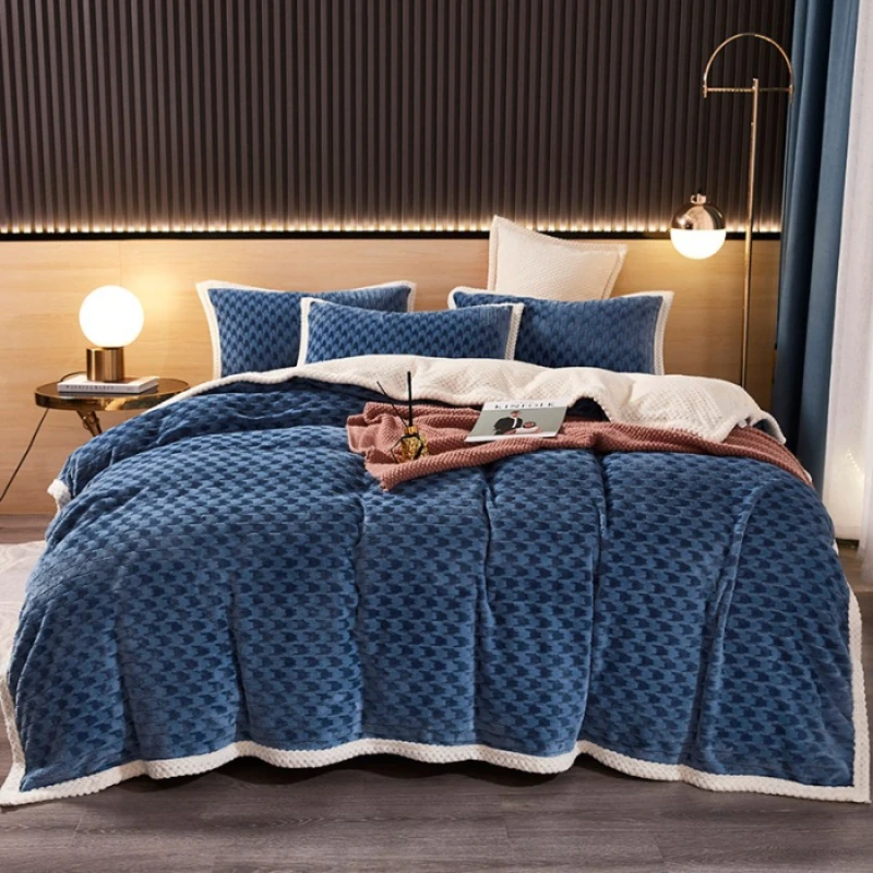 

Winter Thickened Warm Milk Velvet 1-piece Solid Color Cashmere Sheets Quilt Cover Plush Bedding Large Double Bed