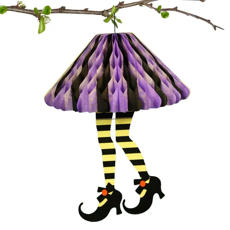 

Witch Legs Hanging Decoration Halloween Honeycomb Ornaments Hanging Witch's Legs Decoration Halloween Party Supplies Trees