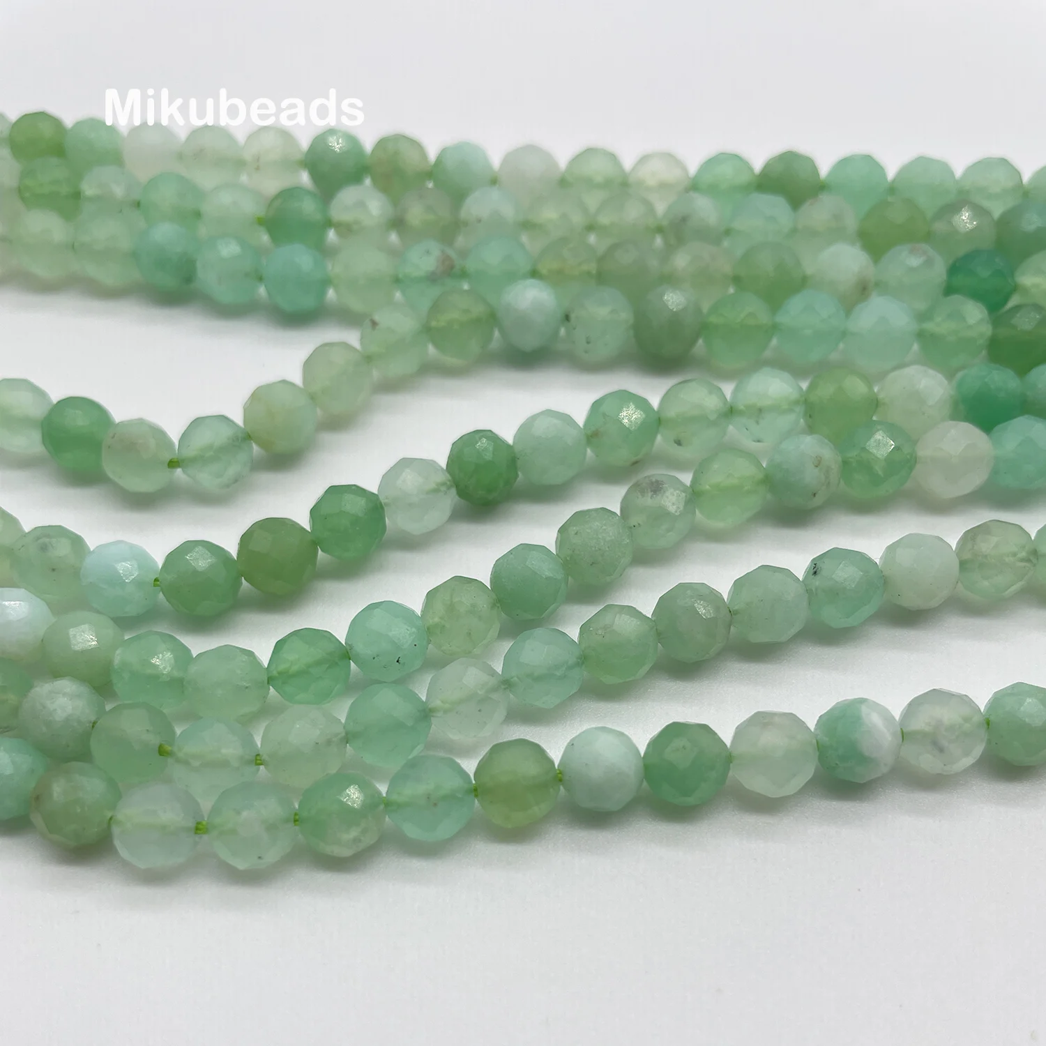 Wholesale Natural 5mm Rare A+ Chrysoprase Faceted Round Loose Beads For Jewelry Making DIY Bracelets Necklace Mikubeads 3