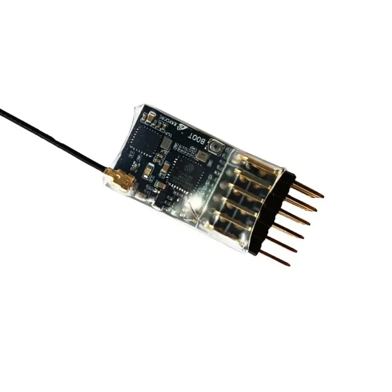 Récepteur PWM ELRS 2.4G 5CH SX1281+ESP8285 connecté à un drone FPV avec fils de signal