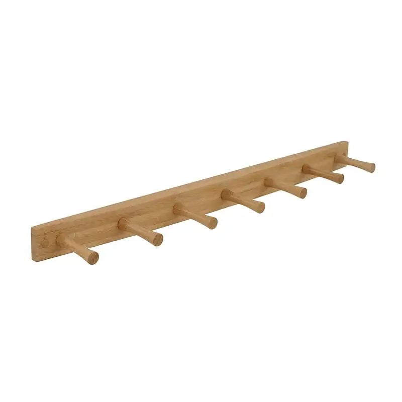 

7 Peg Wood Hook Rack, Hat Organizer & Coat Hanger for Entryway or Closet, Bamboo Hanger organizer Closet organizer for clothes 