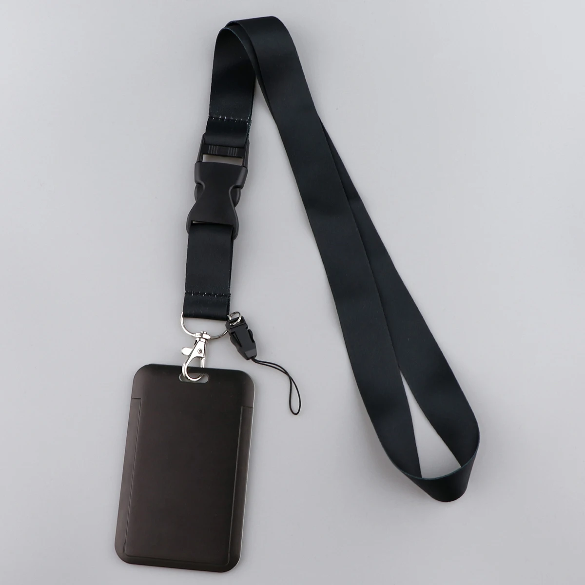 

Black Minimalist Neck Strap Lanyards for Keys Keychain Badge Holder ID Credit Card Pass Hang Rope Lariat Accessories Detachable