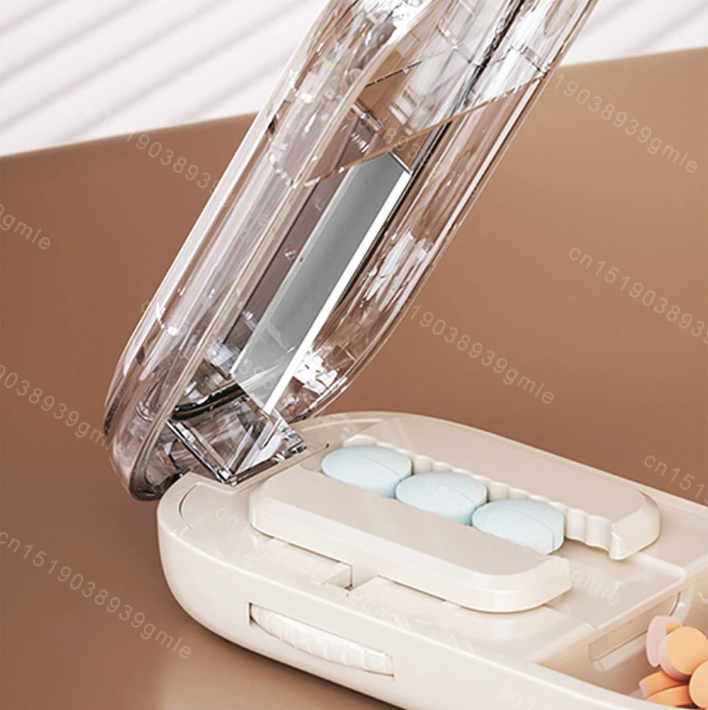Pill Cutter Precise Cutting Medicine Splitter Home Dustproof Pill Cases Tablet Splitting Divider Container Organizer Storage Box