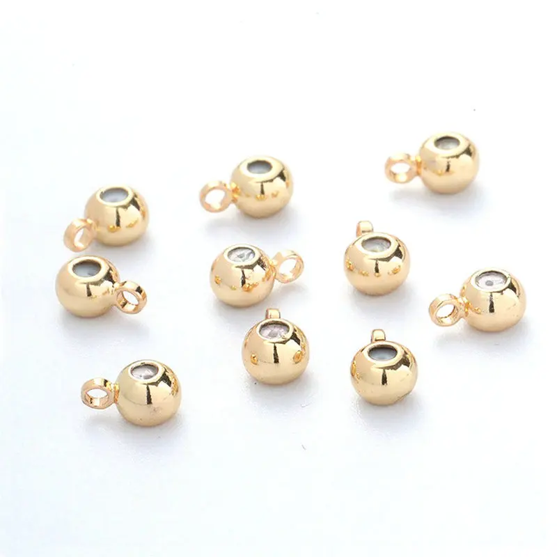

20PCS 3MM 4MM 5MM 24K Gold Plated and Rubber Spacer Beads Charms Connector Diy Jewelry Findings Accessories