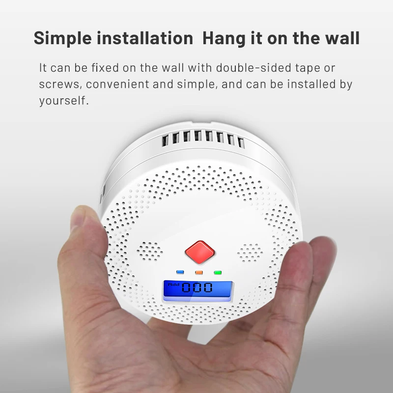 Tuya Smart WiFi Carbon Monoxide Alarm Real-time CO Detection App Control Works With Alexa Google Assistant Compatible