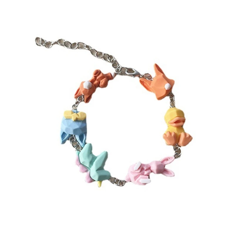 Creativity Cute Animals Bracelet Resin Pendant Candy Color Minimalist Cartoon Design Women Jewelry Girls Bracelet C1FC