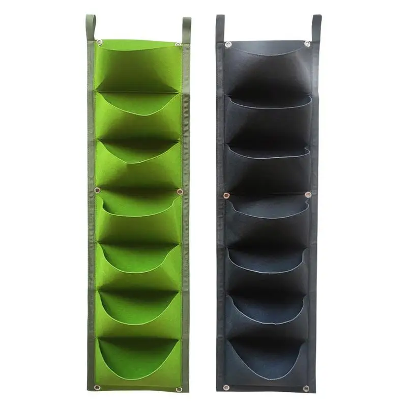 

7 Pockets Vertical Wall Planter Durable And Reusable Plants Grow Bags Hanging Vertical Garden Planting Pots Gardening Supplies