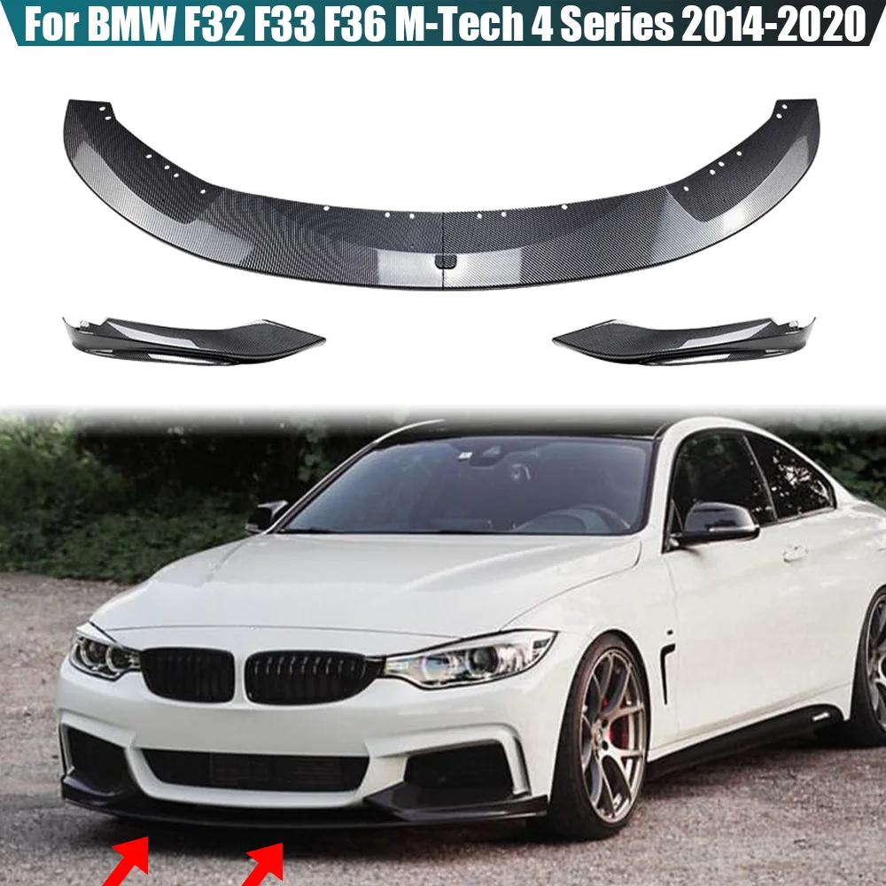 

4PCS Front Bumper Lip Body Kit Spoiler Splitter ABS Bumper Canard Lip Splitter For BMW F32 F33 F36 M-Tech 4 Series 2014-2020