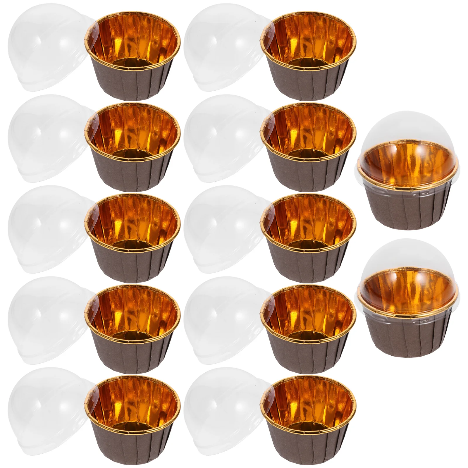 

100Pcs Muffin Cups with Lid Muffin Liners Cups with Lids Ramekins Cupcake Liners Cupcake Cups ( Coffee )