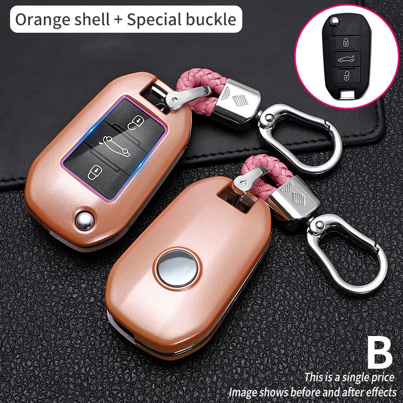 Custodia per chiave auto in fibra di carbonio per Peugeot 208 107 206 306 307 308 2008 3008 4008 5008 RCZ Citroen C1 C2 C3 C4 C5 CACTUS C8 - S295ec1b1ee5742e7b0eea73c2376686cw
