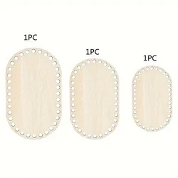 3-Piece DIY Basket Weaving Kit - Oval Wooden Base Set (3pcs)