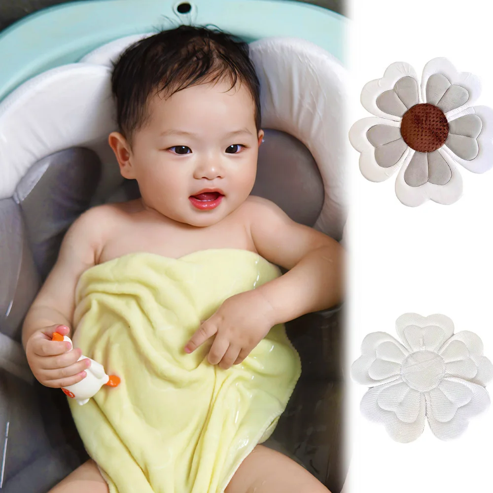 Baby Bath Flower Pad Infant Blooming Sink Bath Cushion Mat Bathtub Mat Shower Mesh Seat