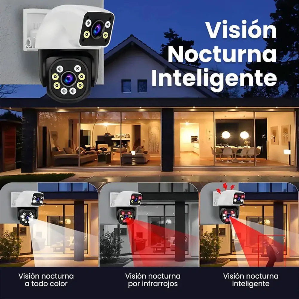4K Dual Lens Wifi PTZ Camera 8MP Dual Screen Security Cameras Outdoor Color Night Vision Auto Tracking Surveillance IPC360 Home 6