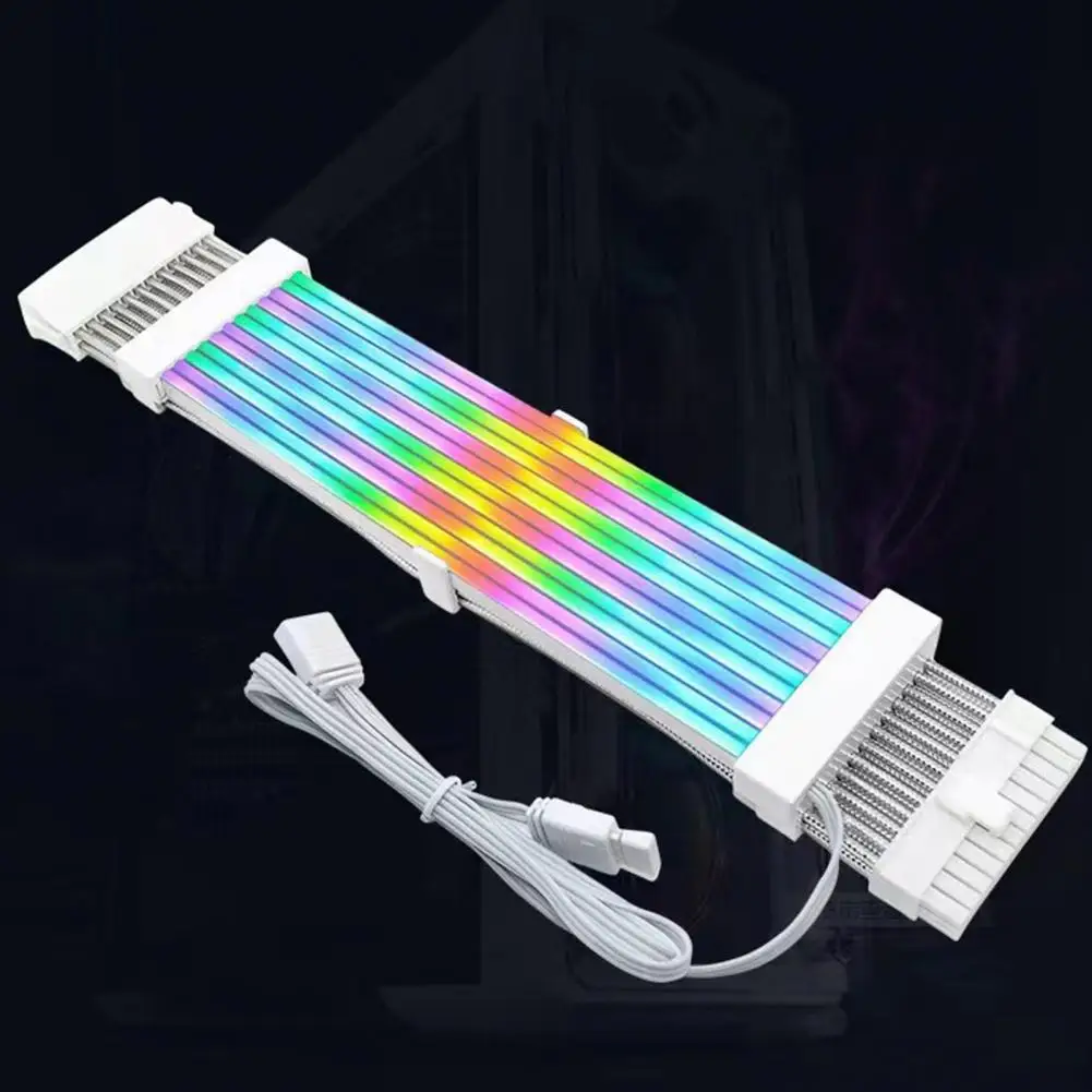 

ARGB Neon Colourful Line White PC Case RGB Cable GPU 24Pin Streamer Transfer Adapter Power Supply Glowing Line