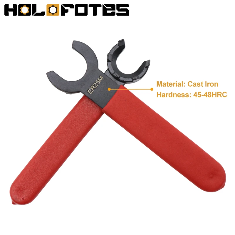 ER-M Type Wrench ER8M ER16M ER20M ER25M Wrench Rubber Handle Cast Iron Body for ER-M Series Collet Chuck Nut