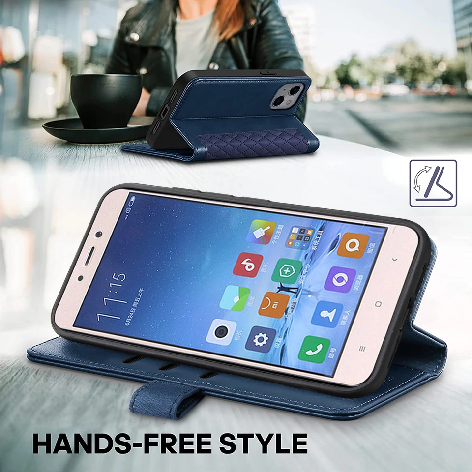 Premium Magnetic Leather Flip Wallet Phone Case
