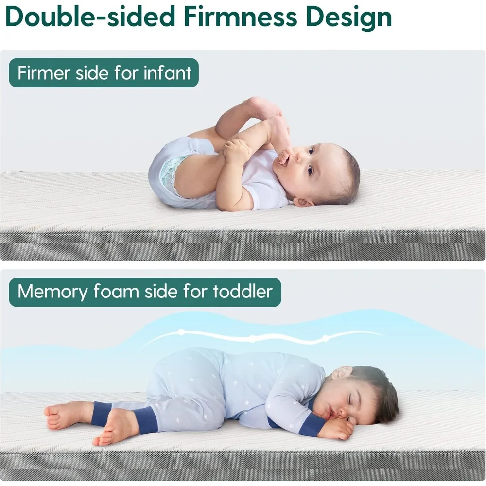 Biobased Crib & Toddler Mattress | Dual-Sided CertiPUR-US & USDA Certified Biobased Mattress | Washable Soybean 5