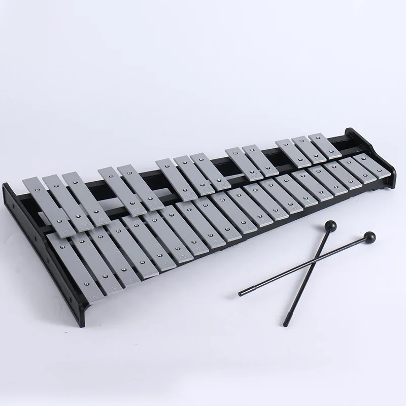 32-Note Aluminum Piano Aluminum Bars Xylophone with Stands Percussion Orff Musical Instrument Kids Gift