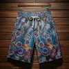 Summer Beach Shorts Men2024New Fashionable Color Pattern Loose Breathable Pants Outdoor Trendy Cropped Pants 6