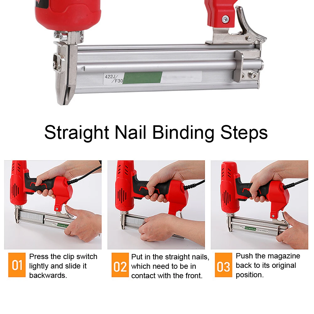 2600W F30 Electric Nailer And Stapler Furniture Staple Gun For Wood Frame Carpentry Woodworking Construction Electric Tools 5