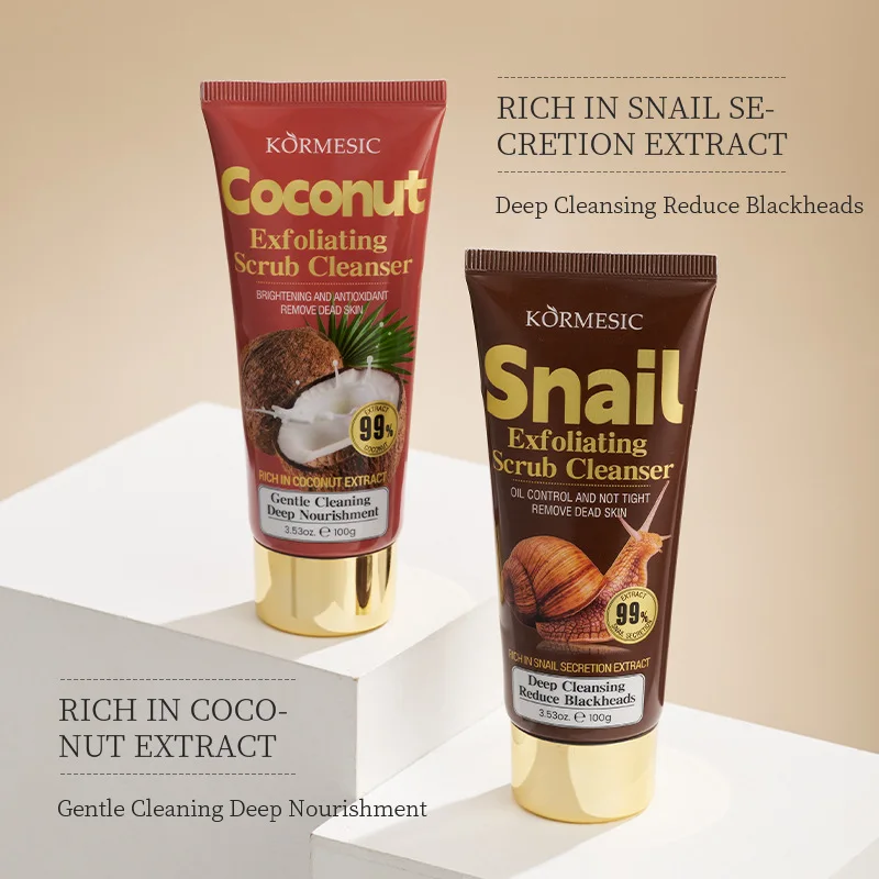 KORMESIC Botanical Buff Feuchtigkeitsspendender Peeling-Gesichtsreiniger, feuchtigkeitsspendender Reinigungsschaum, Gesichtspflege_voghion.com