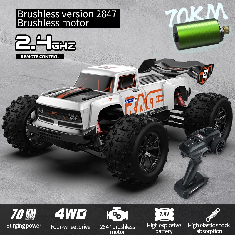 NEW S910PRO 1:16 70KM/H 4WD RC Car With LED Remote Control Cars High Speed Drift Monster Truck for Kids VS Wltoys 144001 Toys 4