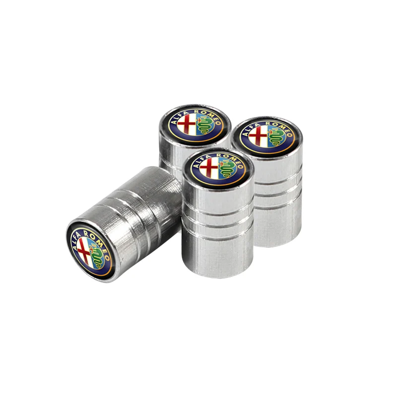 Set of 4 Metal Car Wheel Tire Valve Caps - Waterproof and Dustproof Cover