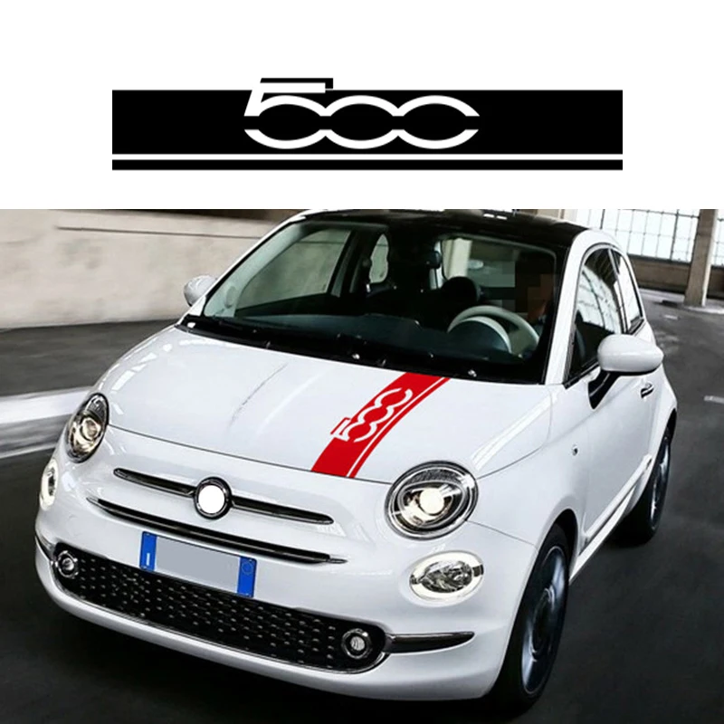 Autocollant Vinyle Rayures Latérales Sportives Pour FIAT 500 ABARTH - Design Course