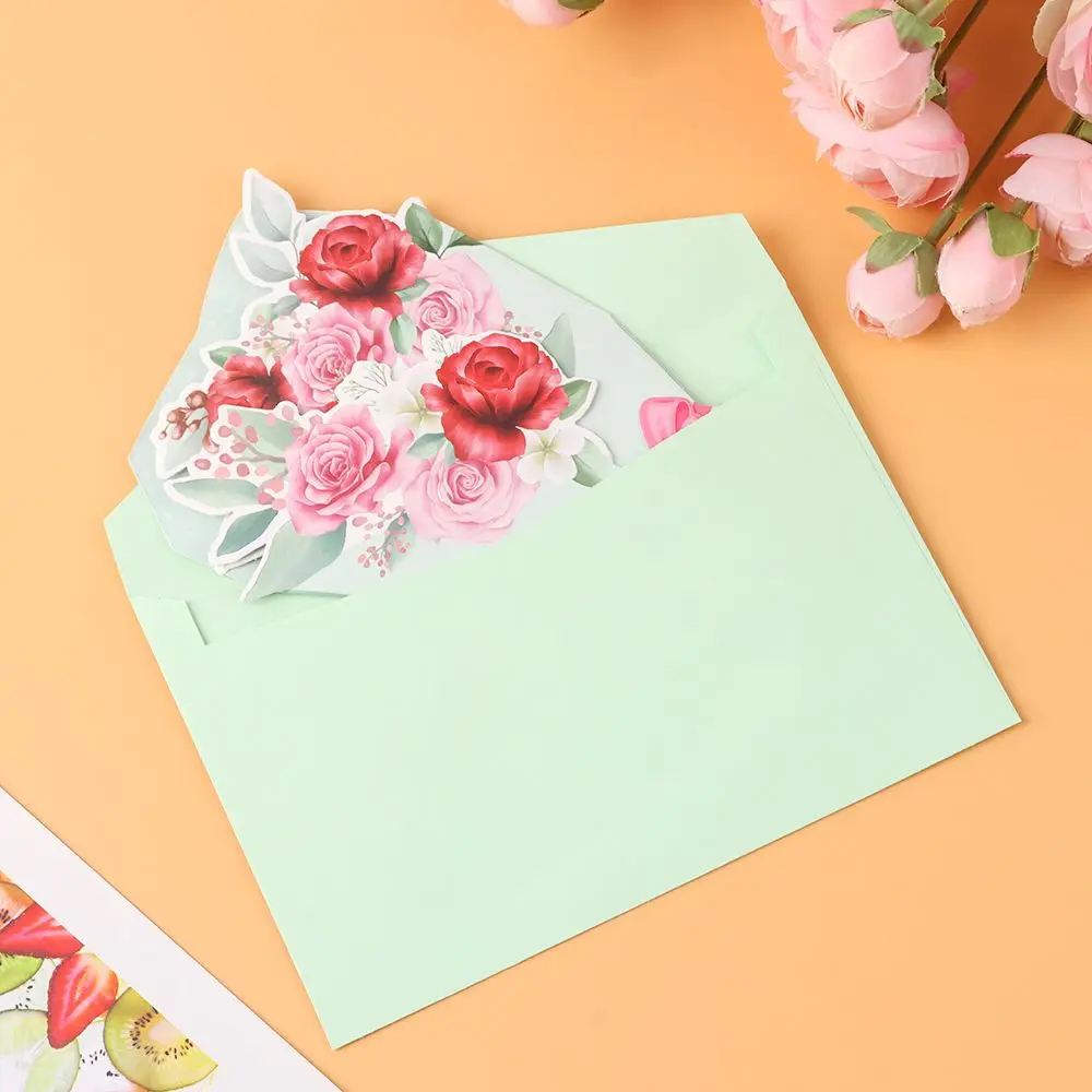 Party Supplies DIY Creative Birthday Gift Greeting Card 3D Foldable Card Flower Series greeting cards