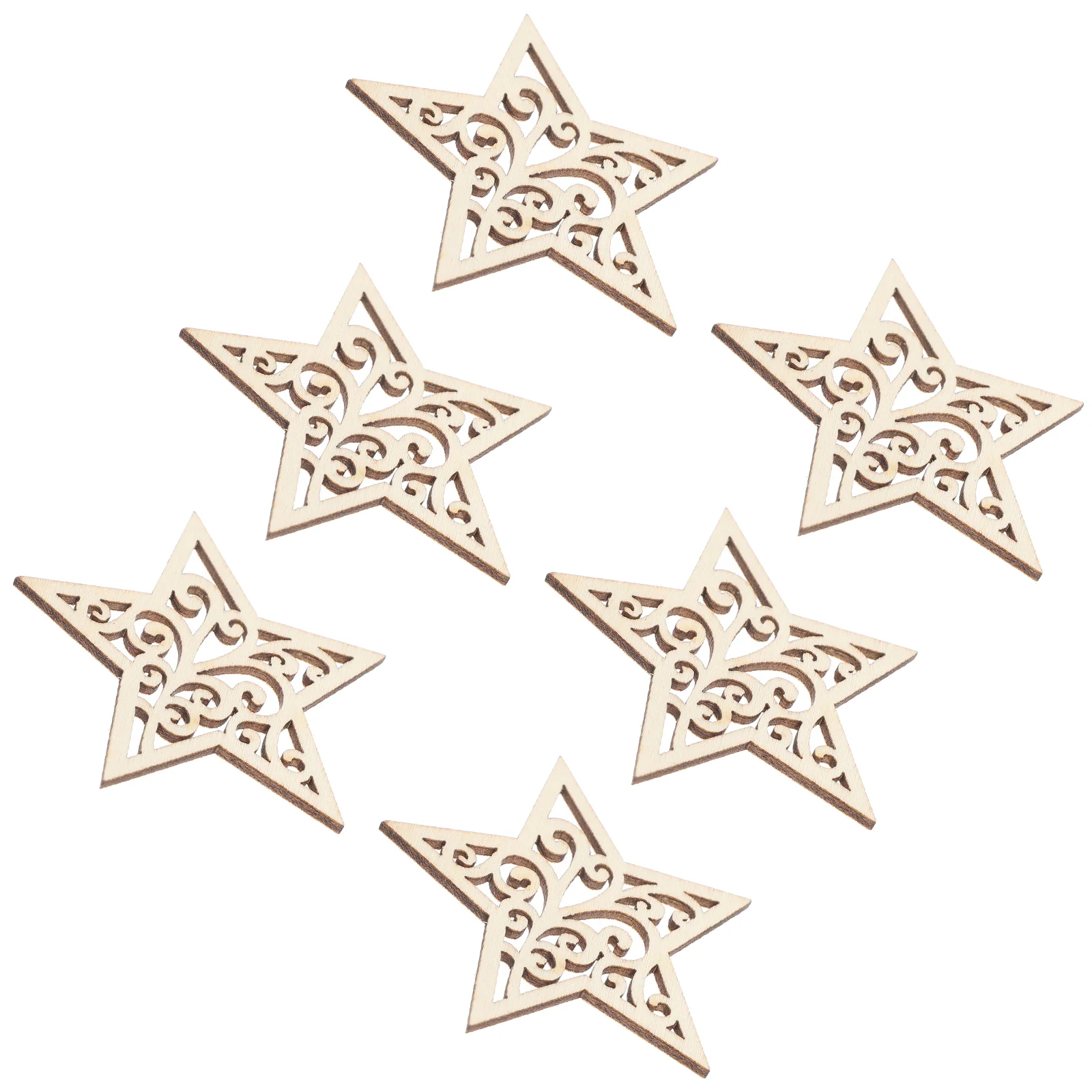 

Five-pointed Star Wood Chips Graffiti Wooden Pendant Cutouts Design Drawing Toy