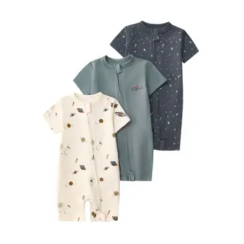 3PCS/Lot Summer Baby Rompers Baby Girls Clothing 100% Cotton Newborn Baby Boy Clothes Infant Jumpsuits Short Sleeve Kids Clothes