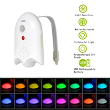 

LED 16 Colors Toilet Light USB Rechargeable PIR Motion Sensor Toilet Seat Night Light Waterproof WC Backlight For Toilet Seat