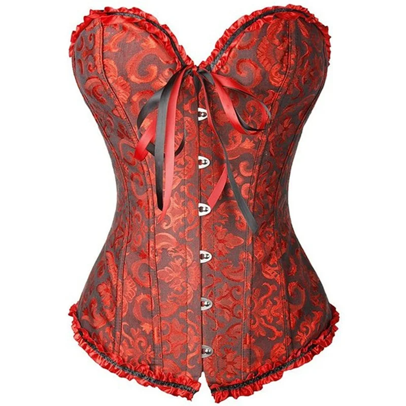 Bustier Femme,Corselet Gothique En Satin à Paillettes Et Strass