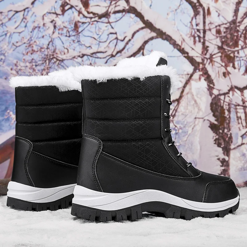 Women's Snow Boots Winter Thermal Fur Lined Boots Waterproof Hiking Trekking Ankle Booties for Woman_voghion.com