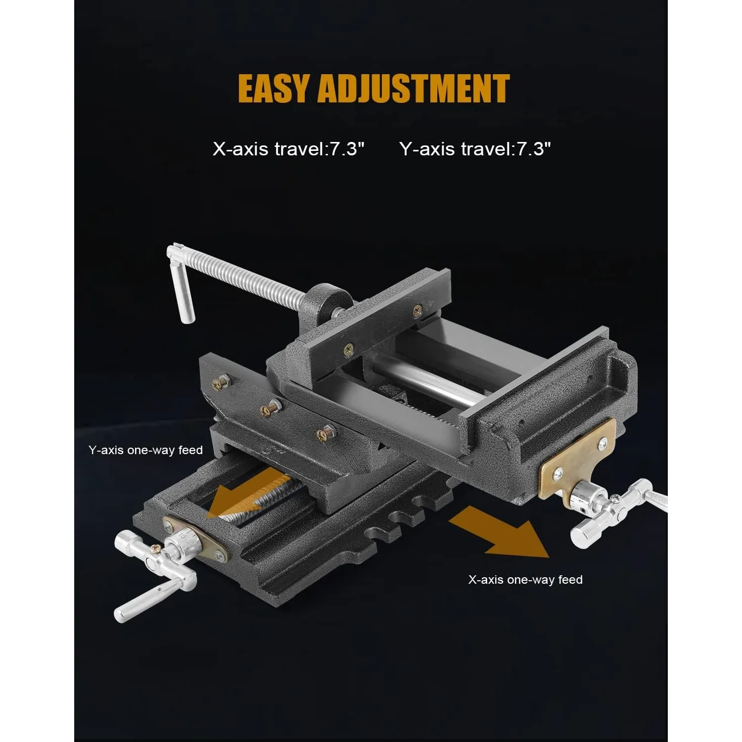 6" Cross Slide Vise, Drill Press Milling Vise, Portable Bench Clamp, 6 In Jaw Width, Table Vise Clamp for CNC Milling Machine 3