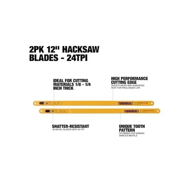 TOUGHBUILT TB-H4S2-22-B12-2 2Pk 12 in Hacksaw Blades Hand Hacksaw Blades Hand Tools 2