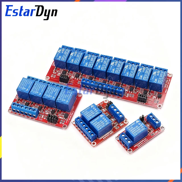 1 2 4 8 Channel 5V 12V Relay Module with Optocoupler, High Low Level Trigger Shield for Arduino PIC AVR MCU DIY Projects