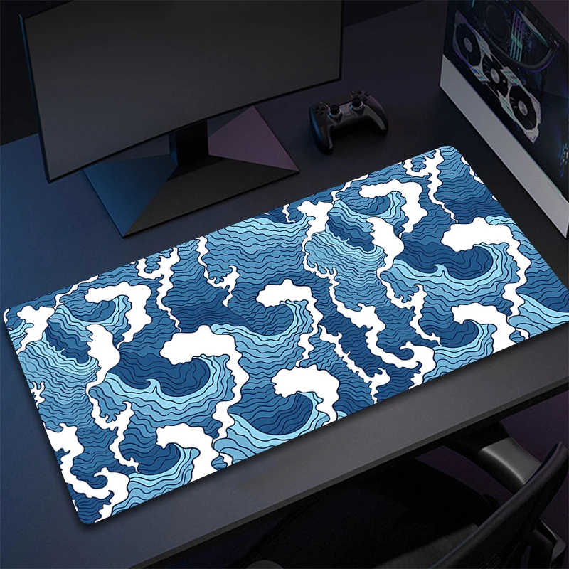 Impressão Personalizada Mousepad Japão Arte Grandes Ondas Mouse Pad de Borracha Playmat Borda de Bloqueio Não-deslizamento Ratos do Computador do Escritório Pads Xxl Novo pc hd - Imagem 4