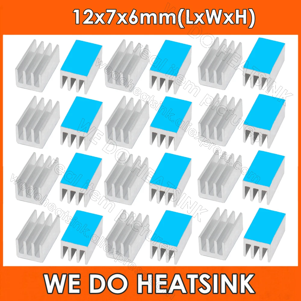 calor de alumínio, pequena almofada térmica azul, diy, 7 12x7x6mm, 50 pcs lot