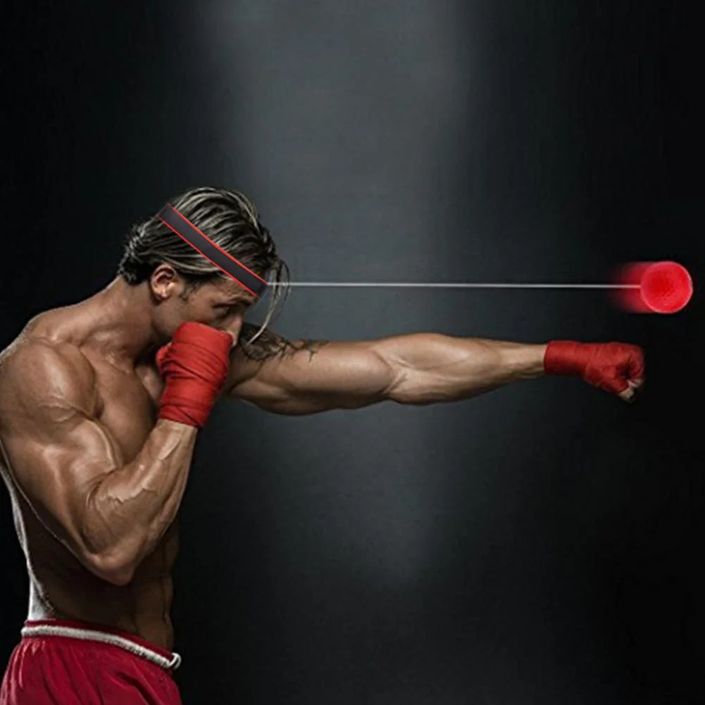 PU Rubber Boxing Head Ball Adjustable Head-mounted Boxing Speed Ball Sanda Training Hand Eye Reaction Fitness Equipment