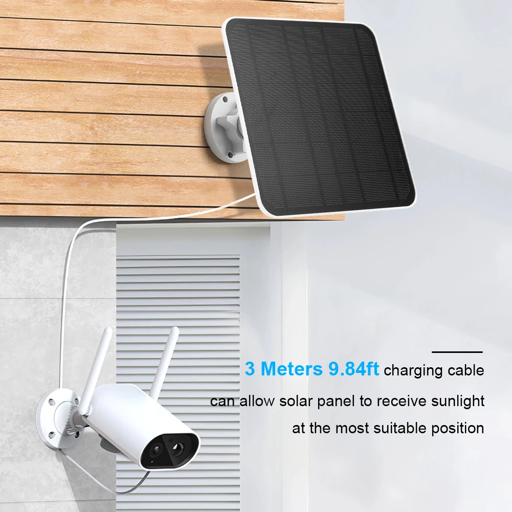 Pannello Solare 5W Per Telecamere Sicurezza - USB-C/Micro USB, IP65, Cavo 4m - Foto 8