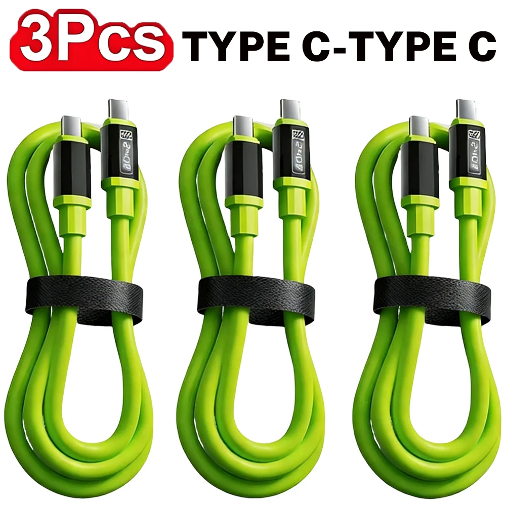 ตัวเลือกสินค้า สายชาร์จ USB-C to C 3 ชิ้น รองรับ PD 240W สำหรับ iPhone Samsung Xiaomi หลายความยาว